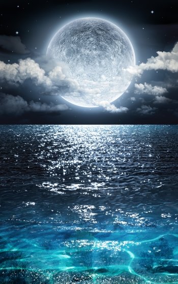  Moon over the Ocean
