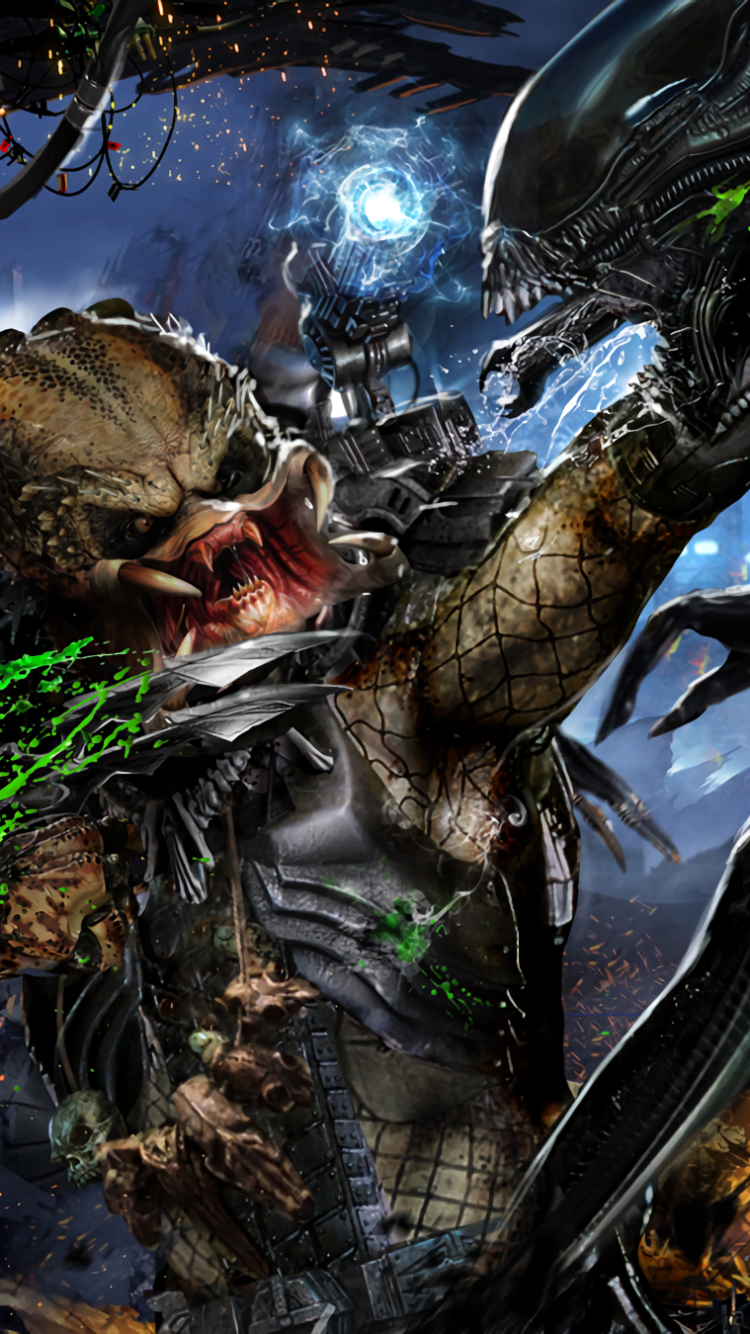 Sci Fi Alien vs. Predator Phone Wallpaper by John Gallagher - Mobile Abyss