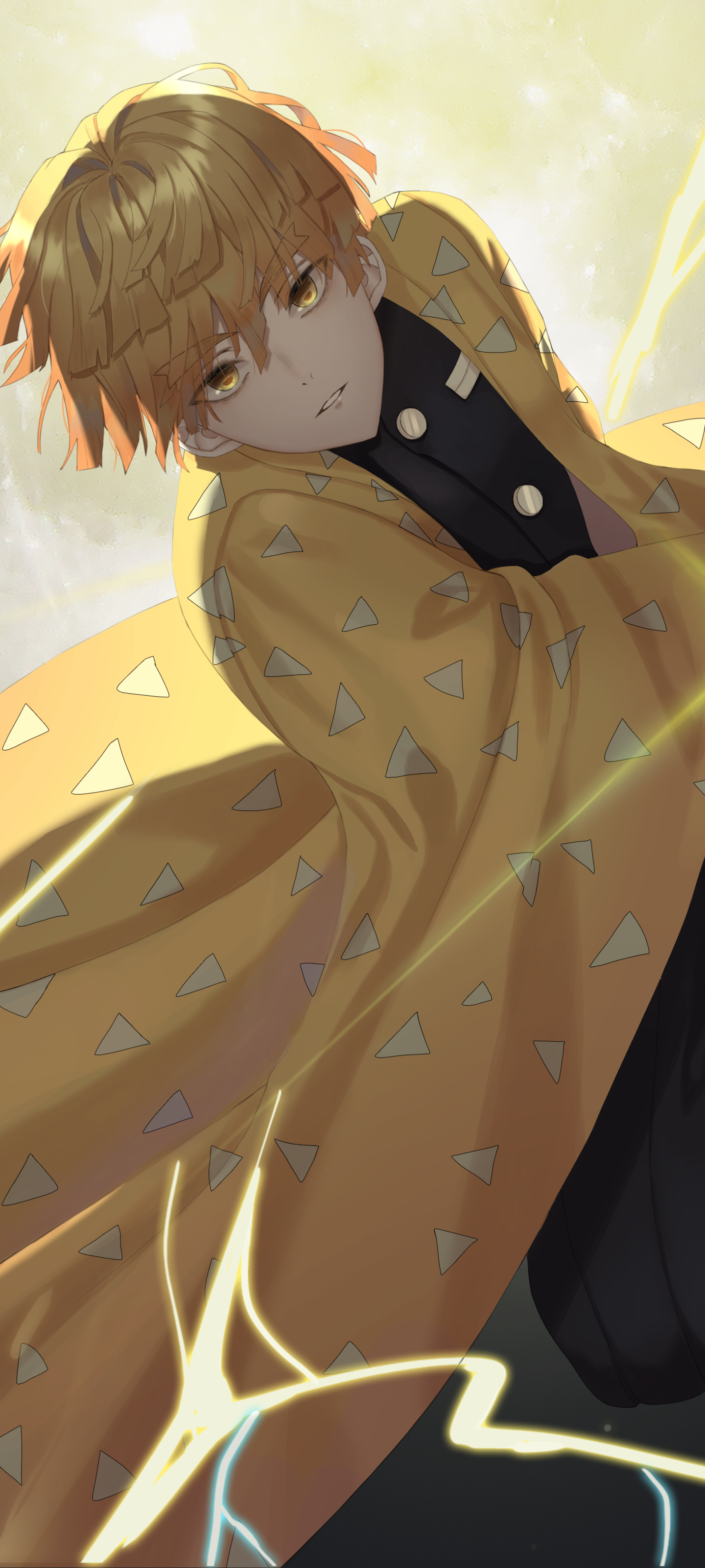 Download Zenitsu Agatsuma Anime Demon Slayer: Kimetsu No Yaiba Phone Wallpaper