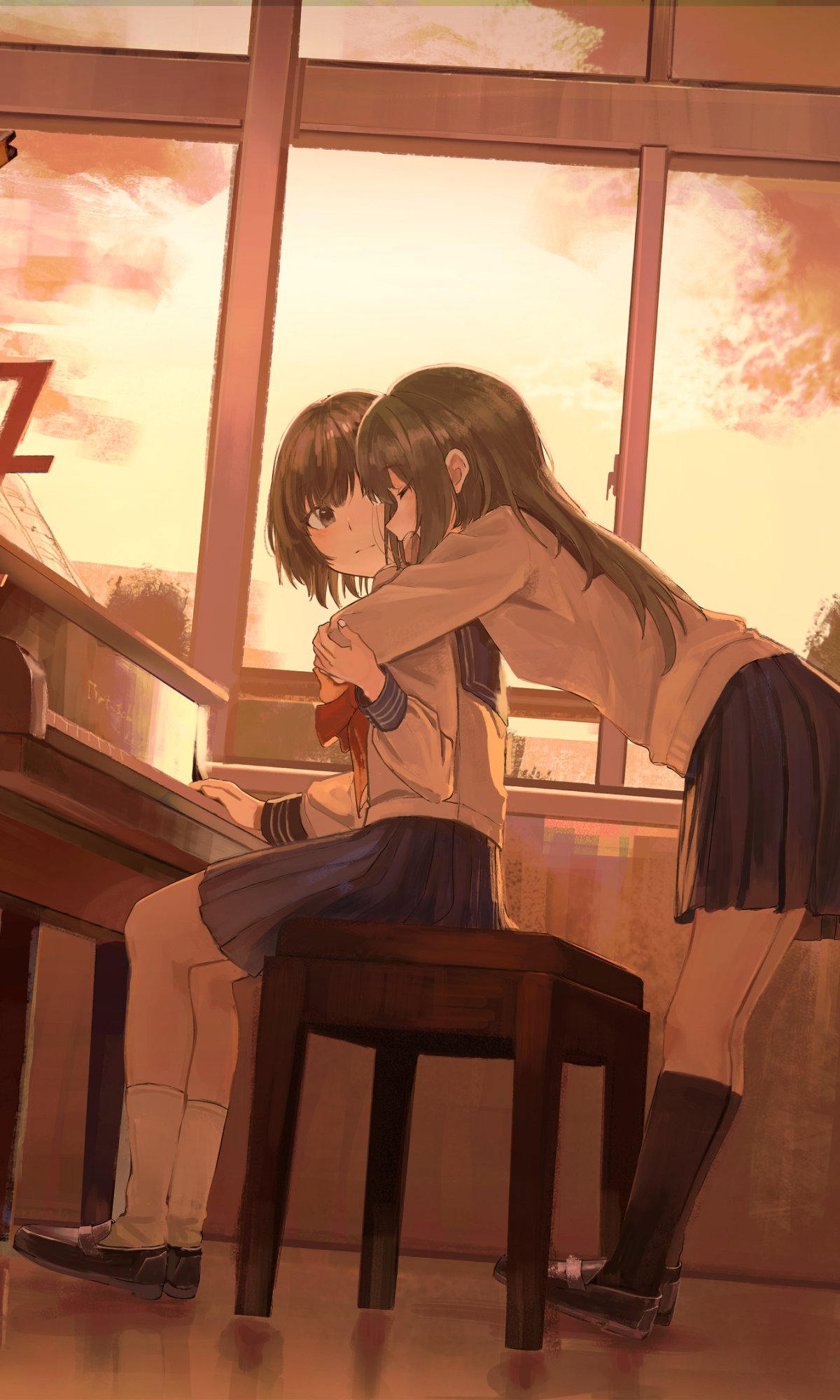 Download School Uniform Anime Girl Anime Girl Phone Wallpaper