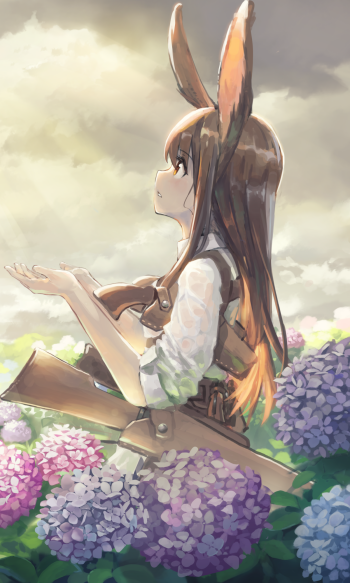 long hair animal ears Anime girl anime girl Phone Wallpaper