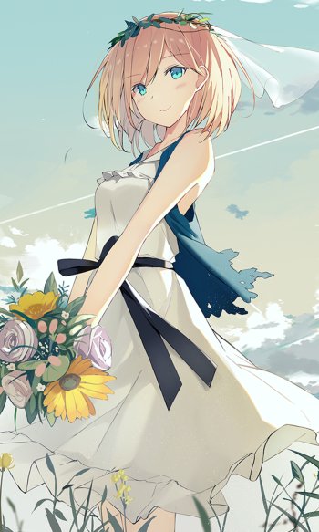 white dress Anime girl anime girl Phone Wallpaper