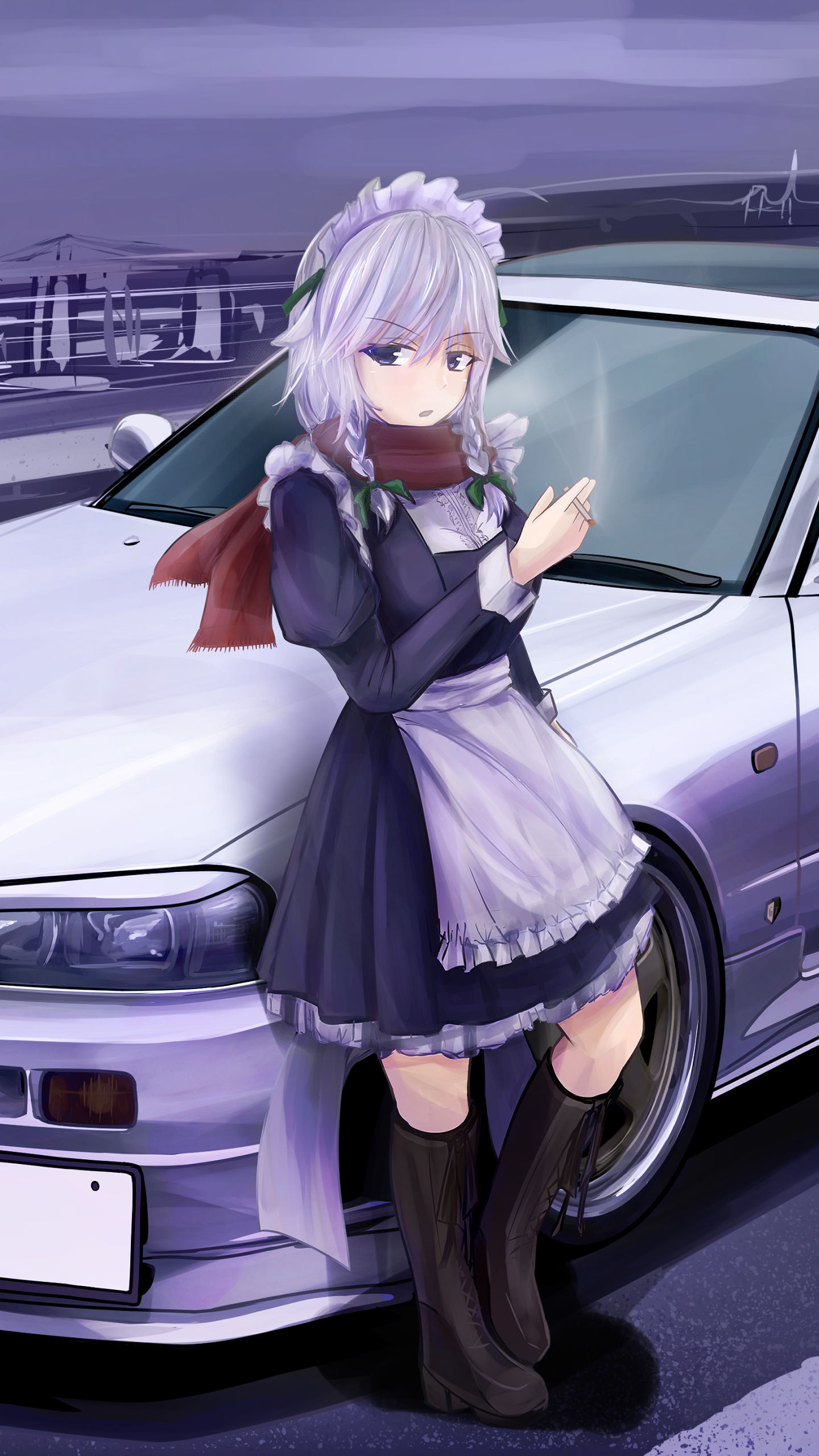 Download Sakuya Izayoi Anime Touhou Phone Wallpaper