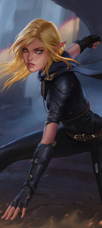 elf blonde woman warrior fantasy Phone Wallpaper