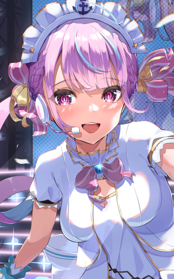 hololive Minato Aqua Anime Virtual Youtuber Phone Wallpaper