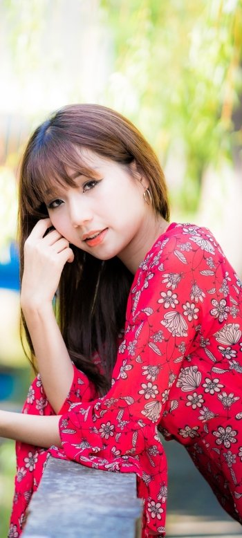 brunette dress model woman asian Phone Wallpaper