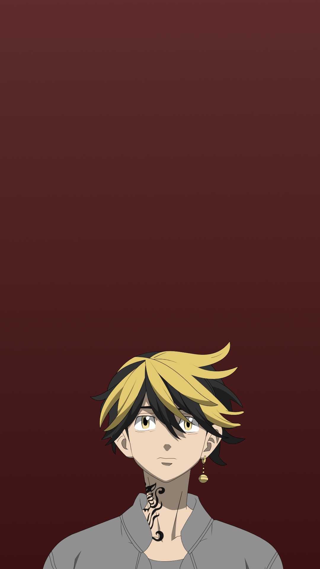 Art of Kazutora Hanemiya from Tokyo Revengers - Maroon background by WalZKiller