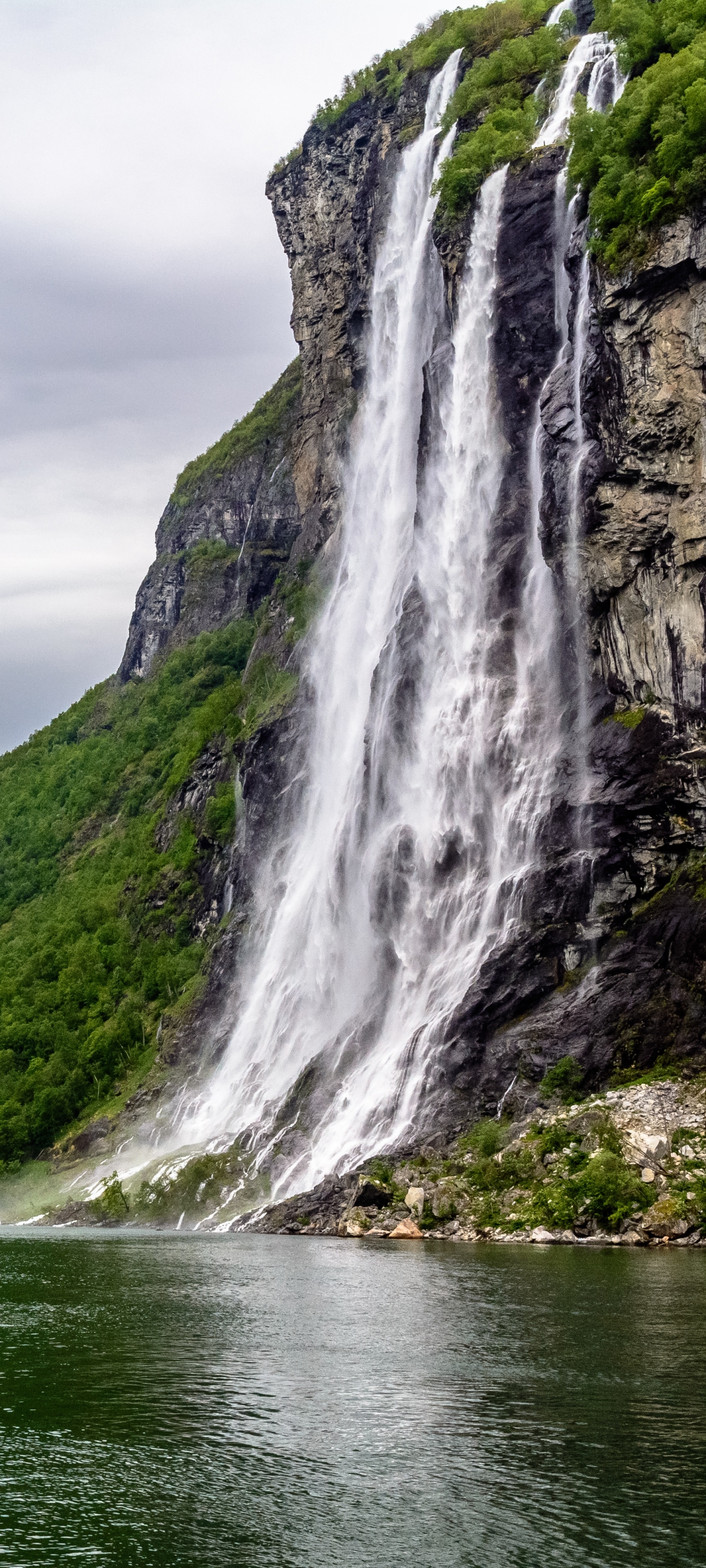 Waterfall into a fjord in Norway