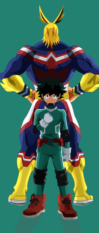 Izuku Midoriya All Might Anime My Hero Academia Phone Wallpaper