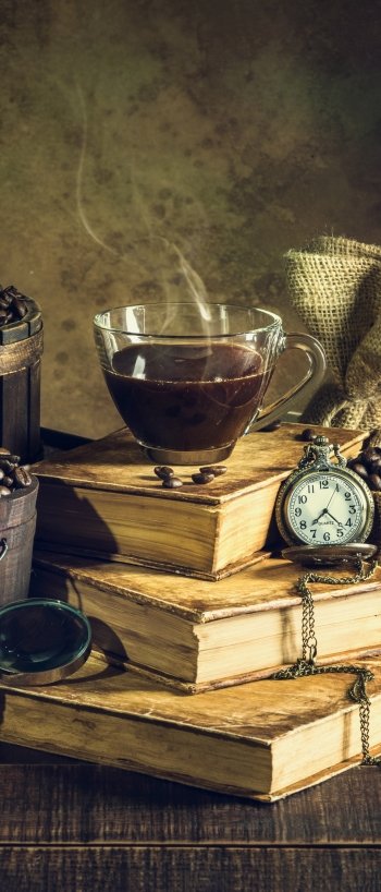 drink book food coffee Phone Wallpaper