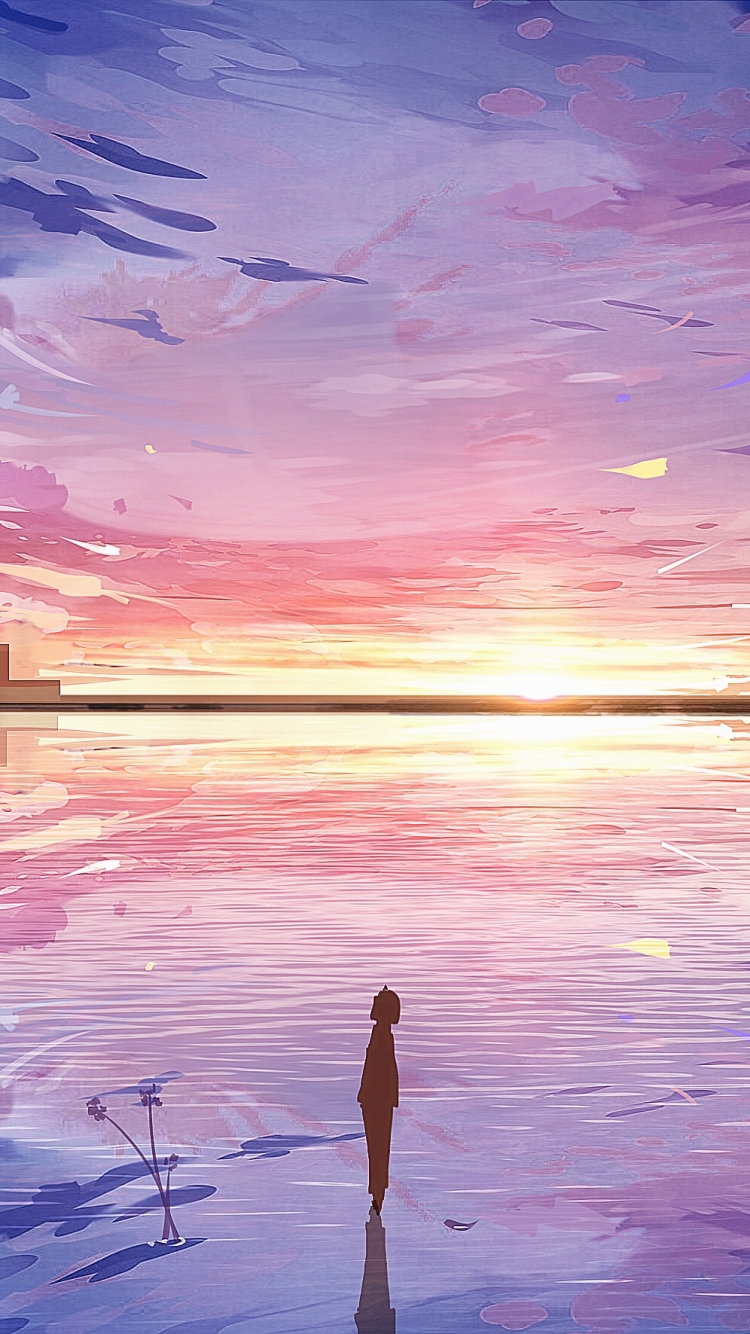 Wallpaper ID 324923  Anime Sunset Phone Wallpaper Horizon 1440x2560  free download