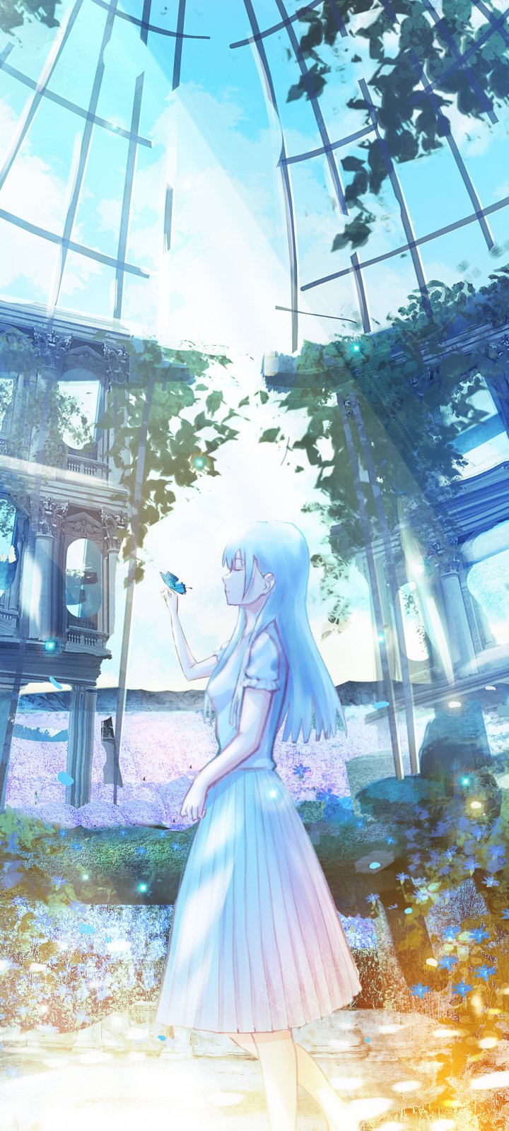Download White Hair Anime Girl Anime Girl Phone Wallpaper