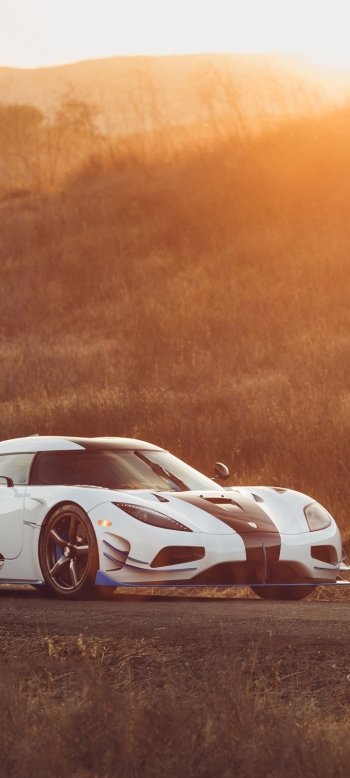 supercar white car car Koenigsegg vehicle Koenigsegg Agera Phone Wallpaper