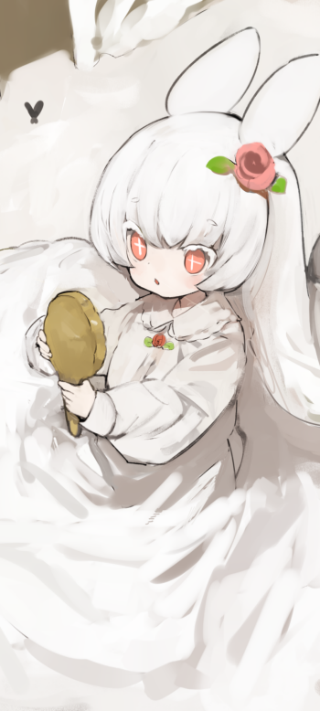 white hair Anime girl anime girl Phone Wallpaper
