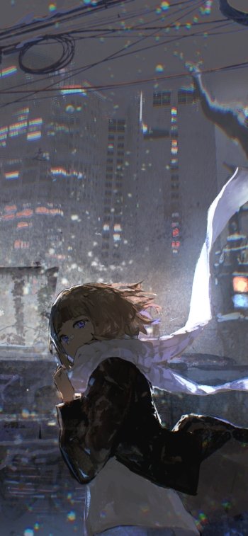night Anime girl anime girl anime night Phone Wallpaper