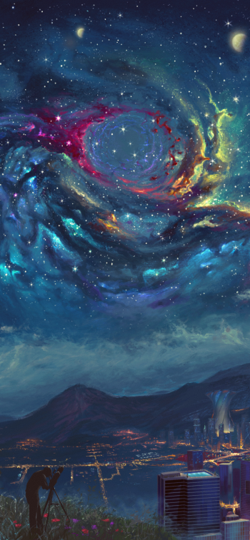 sky Sci Fi landscape Phone Wallpaper