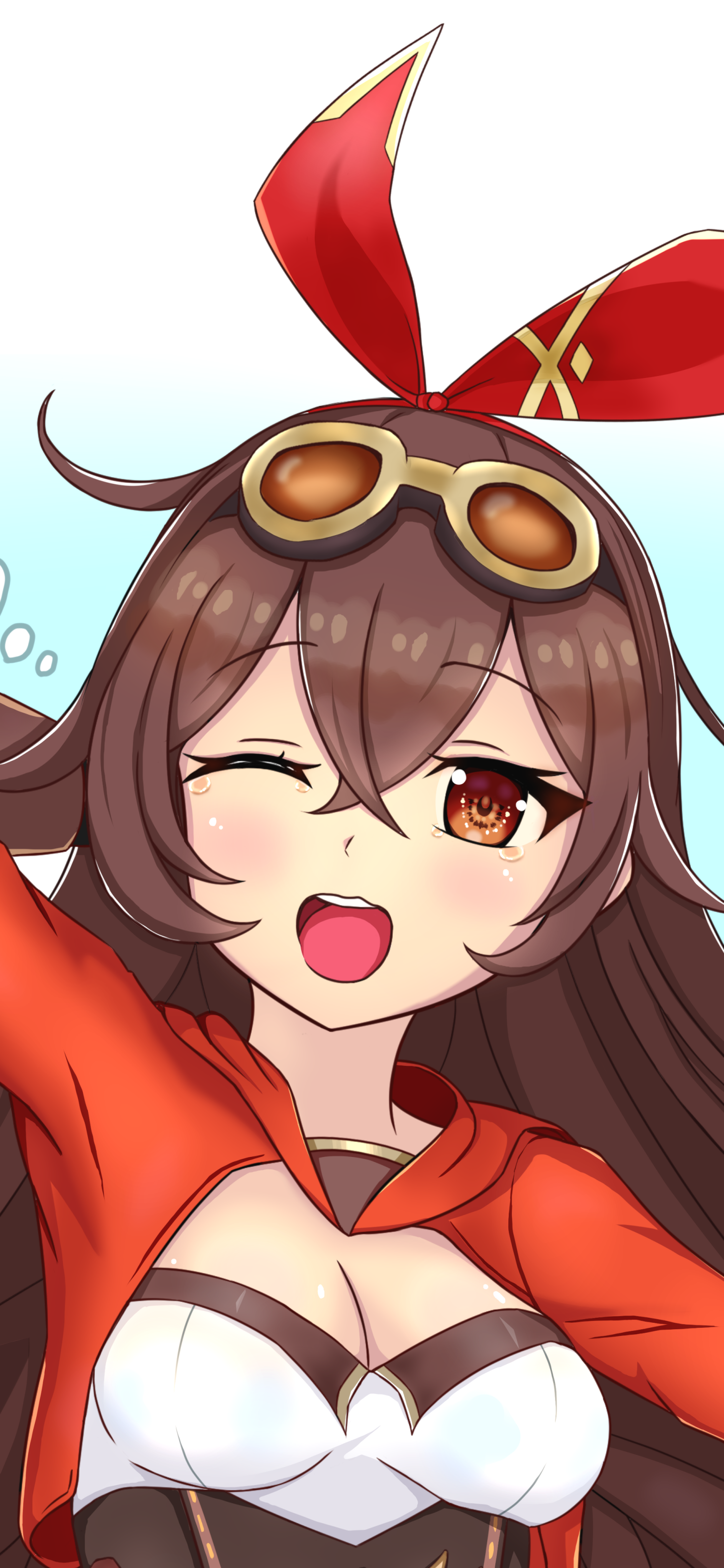 Download Brown Eyes Brown Hair Amber (Genshin Impact) Video Game Genshin Impact Phone Wallpaper
