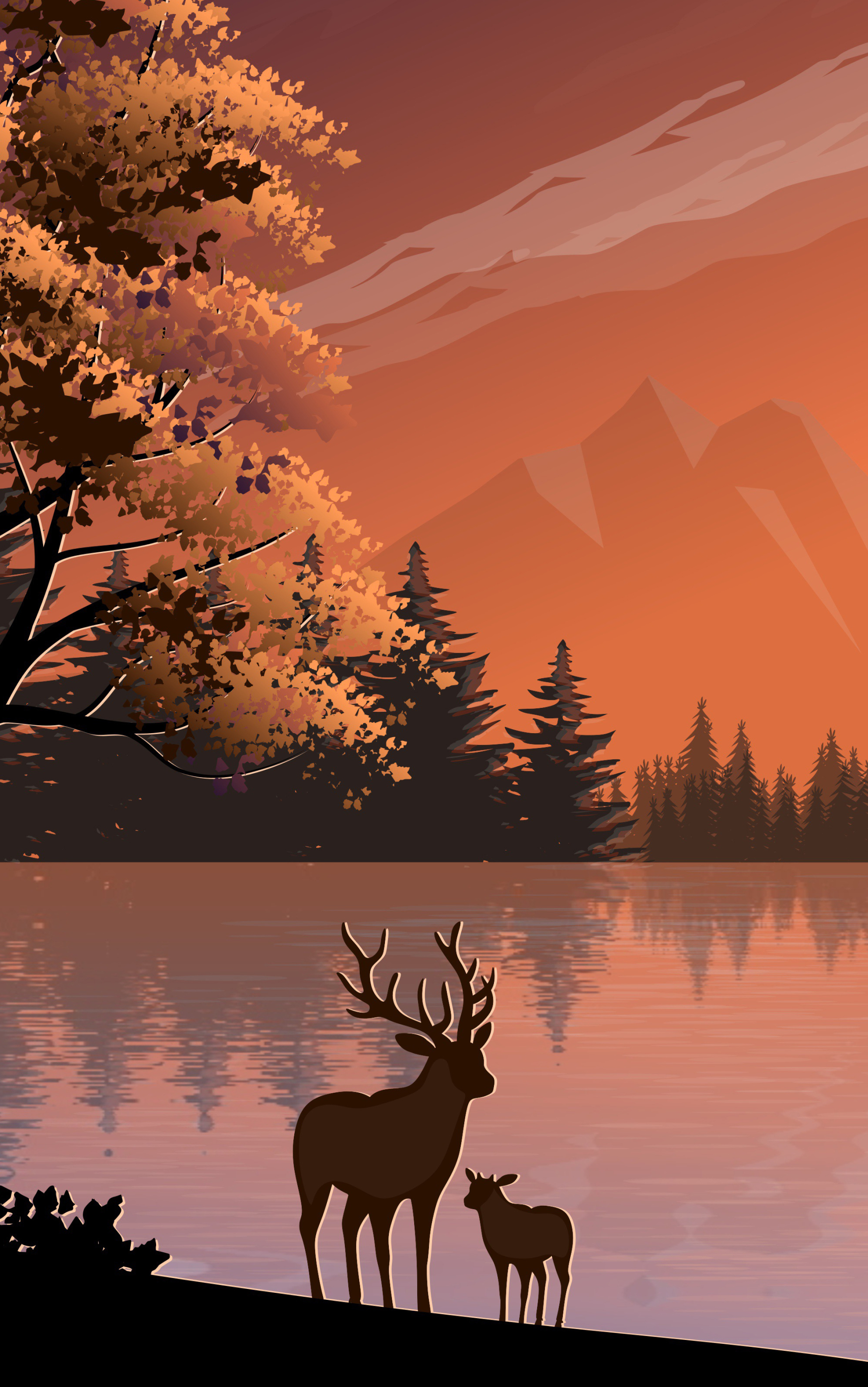 Deer Phone Wallpaper by aalmeidah