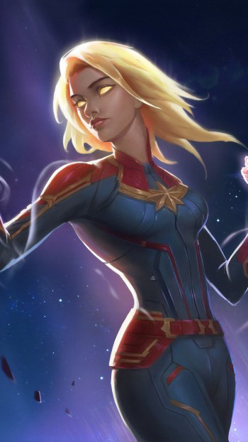 blonde Comic Captain Marvel Phone Wallpaper