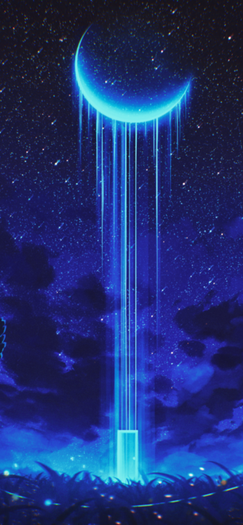 night Anime moon anime night Phone Wallpaper