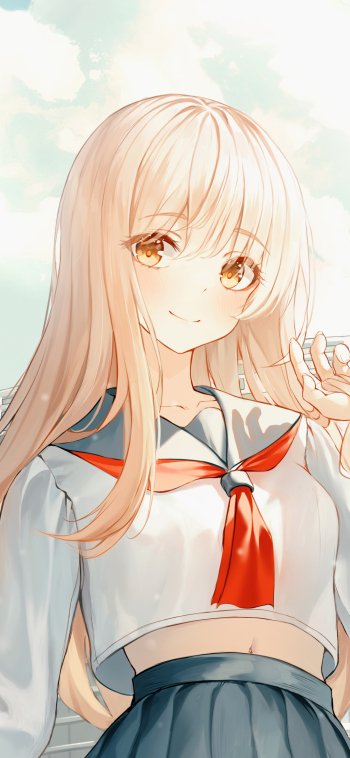 school uniform blonde Anime girl anime girl Phone Wallpaper