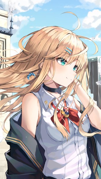blonde Anime girl anime girl Phone Wallpaper