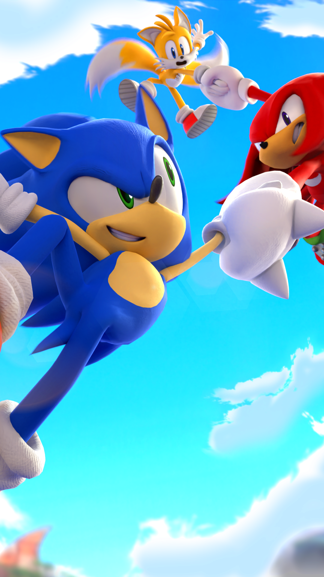 Download Sonic The Hedgehog Miles 'Tails' Prower Knuckles The Echidna Video Game Sonic Heroes Phone Wallpaper