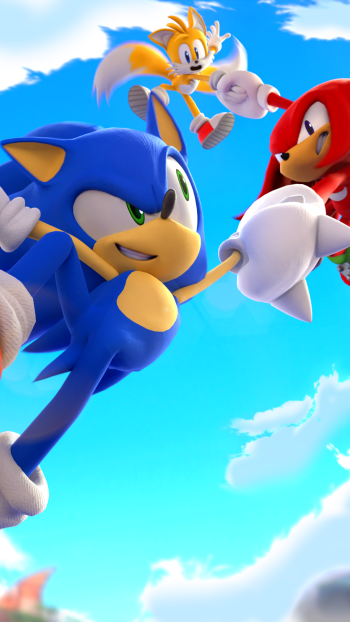 Sonic the Hedgehog Miles 'Tails' Prower Knuckles the Echidna video game Sonic Heroes Phone Wallpaper