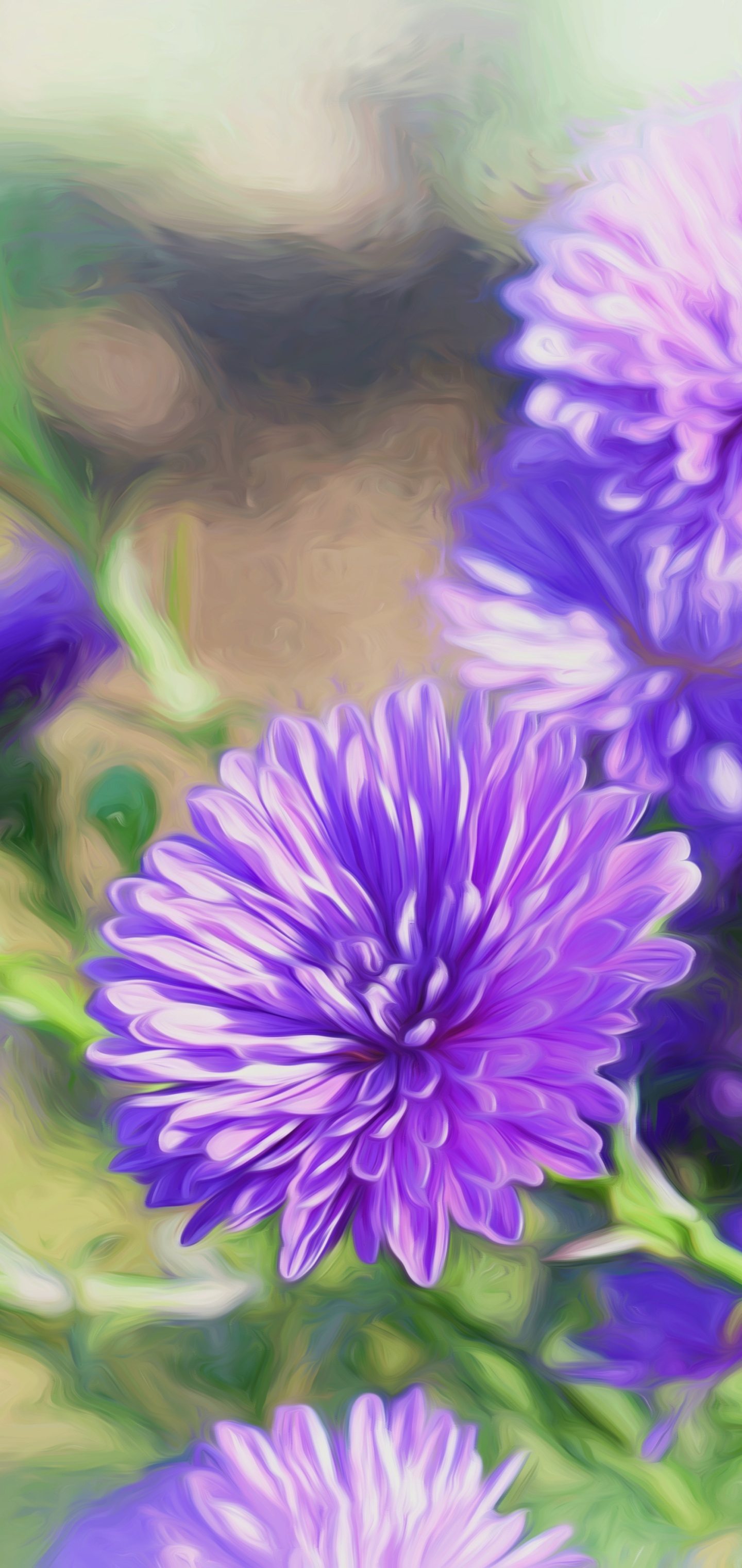 Daisy (Aster) done with oil pain filter by Hans Benn