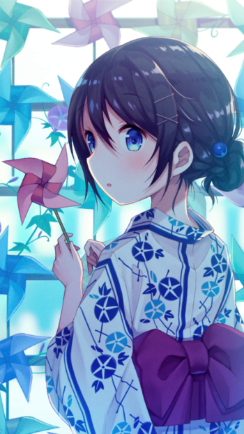 kimono Anime girl anime girl Phone Wallpaper