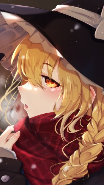 Marisa Kirisame Anime Touhou Phone Wallpaper