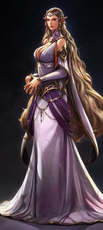 long hair dress blonde fantasy elf Phone Wallpaper