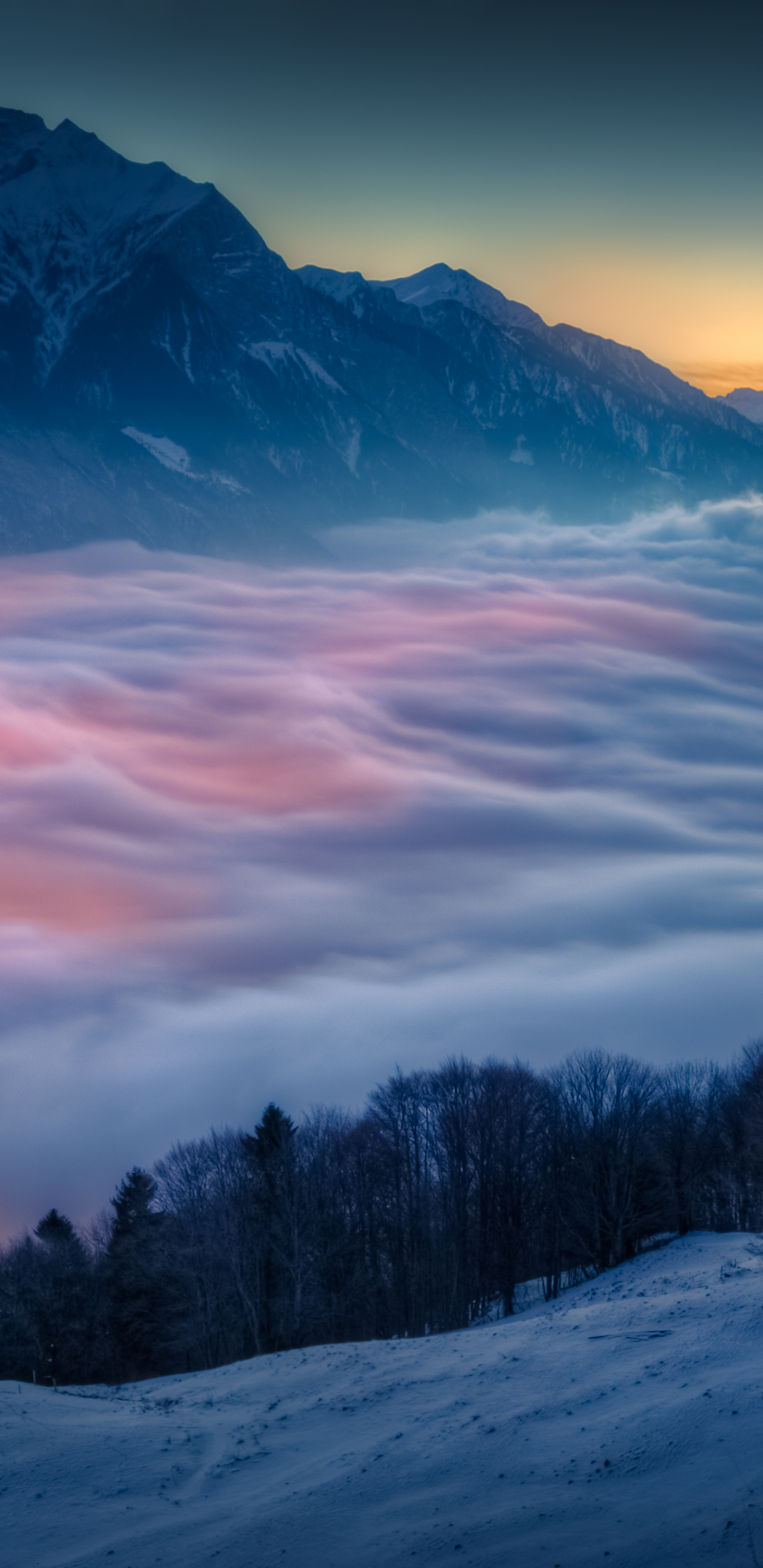 Low Clouds over a Swiss Town in the Evening by David Kaplan