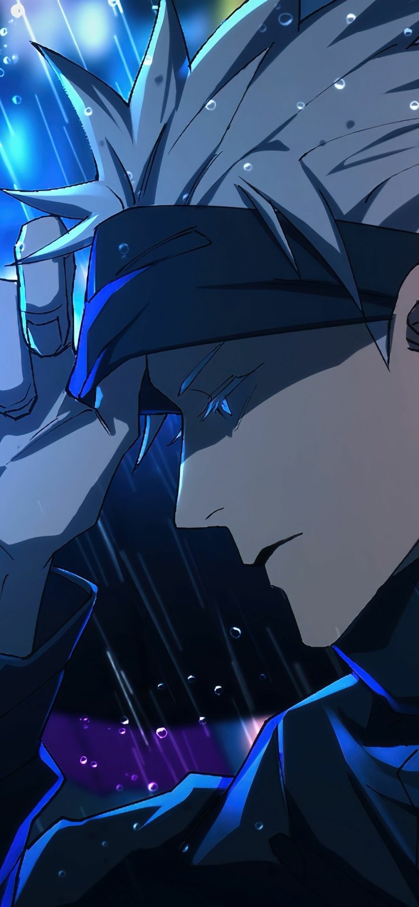 Download Blindfold White Hair Satoru Gojo Anime Jujutsu Kaisen Phone Wallpaper