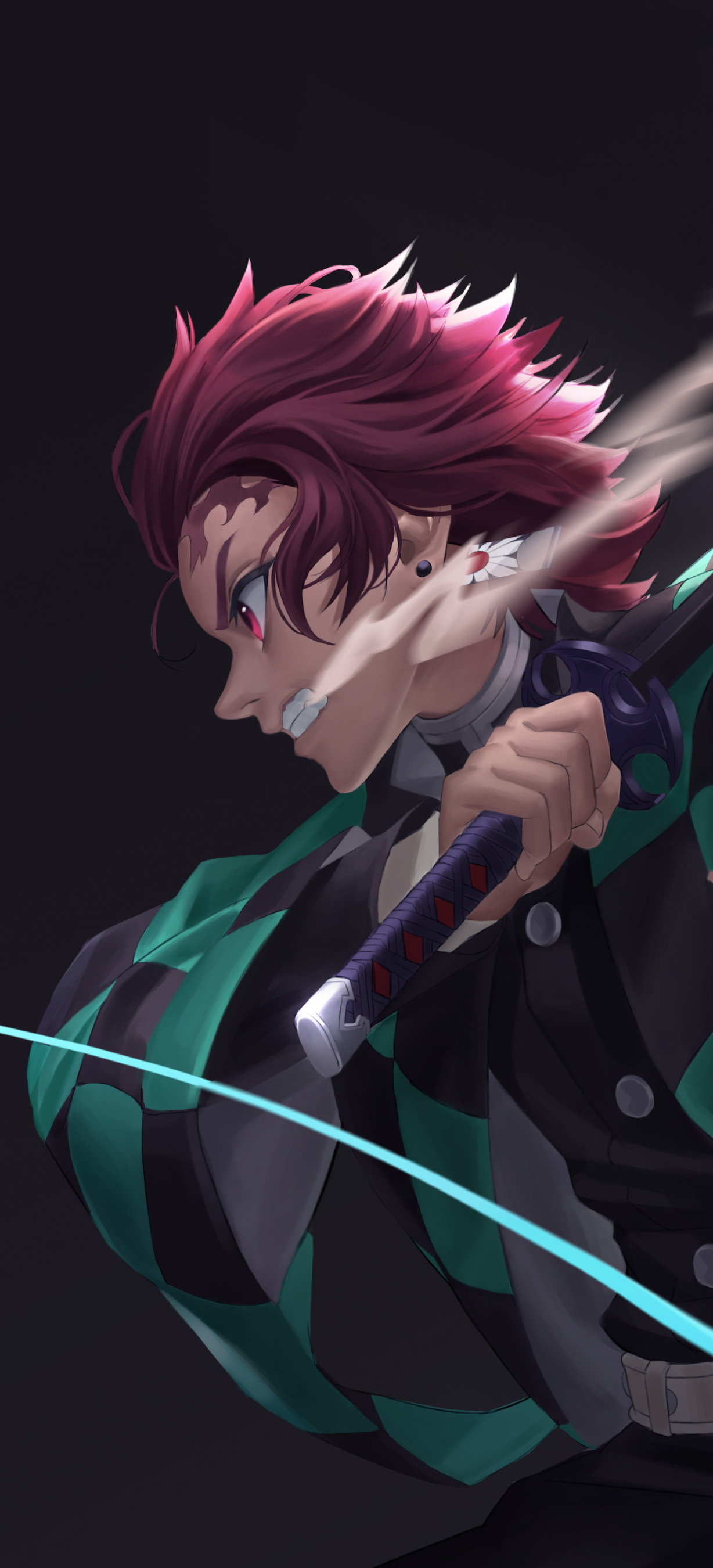 Demon Slayer Tanjiro Kamado Water Breathing 5K Wallpaper