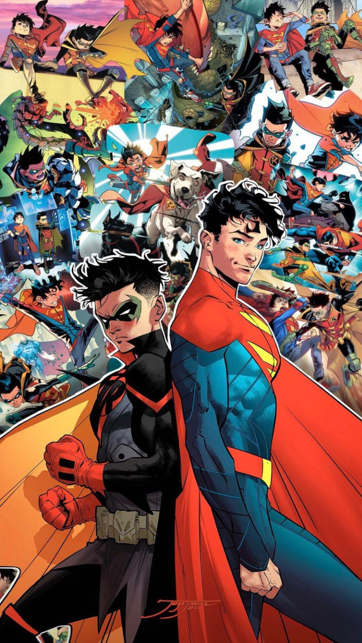 Superman & Robin Special Phone Wallpaper