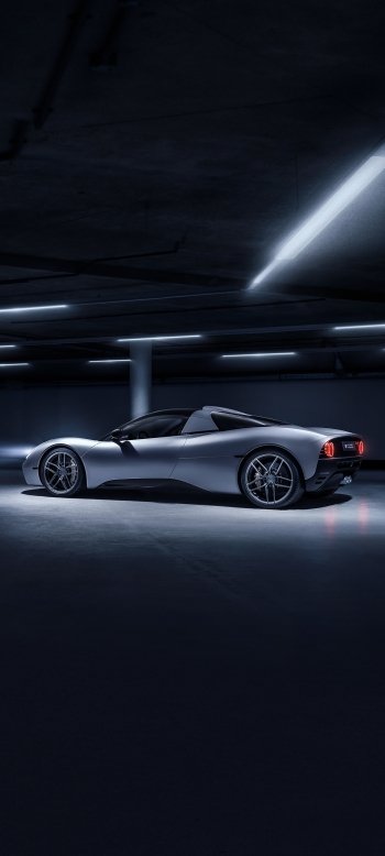 silver car supercar vehicle Gordon Murray Automotive T.33 Phone Wallpaper