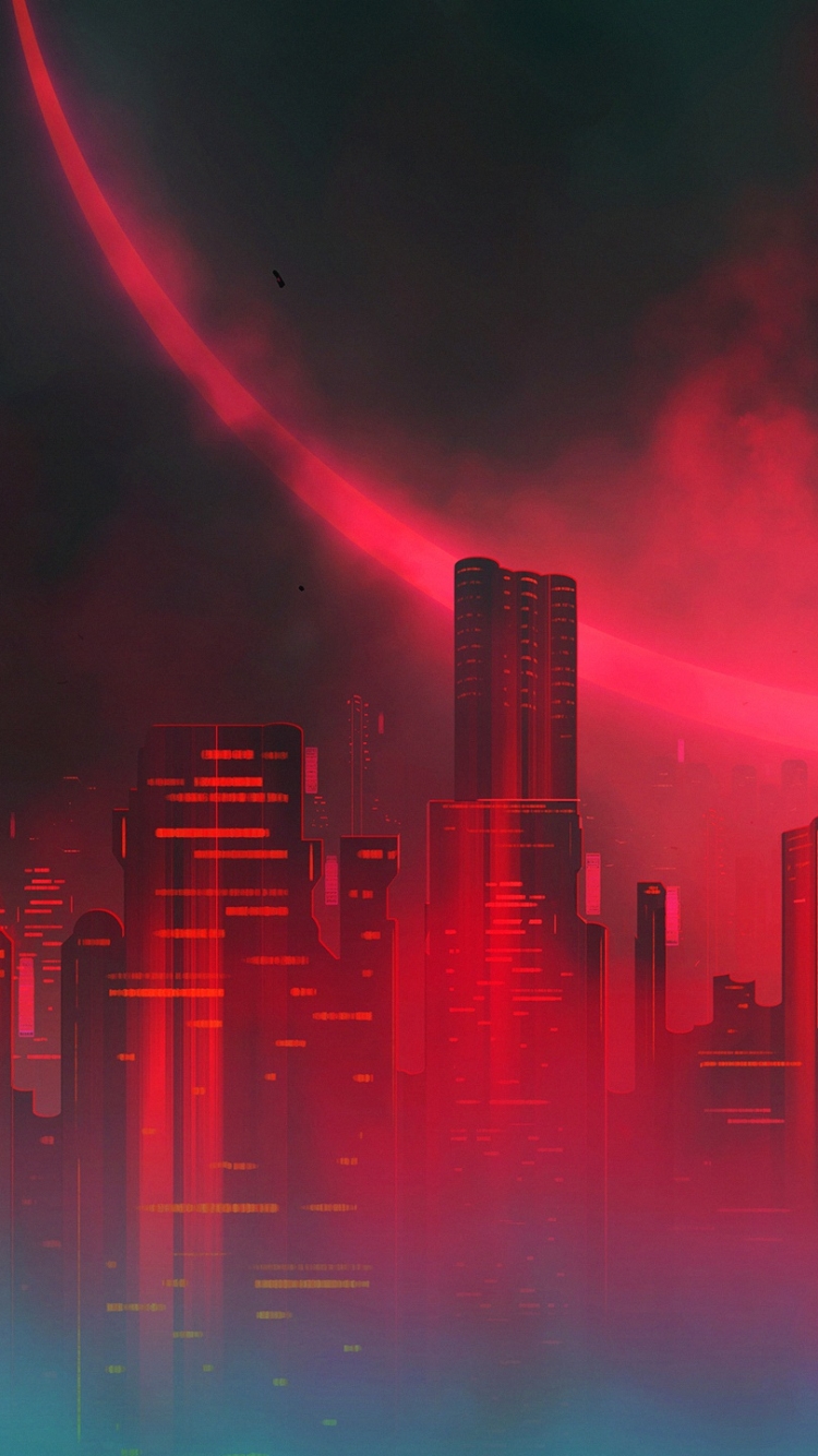 Sci Fi City Phone Wallpaper by Josef Bartoň