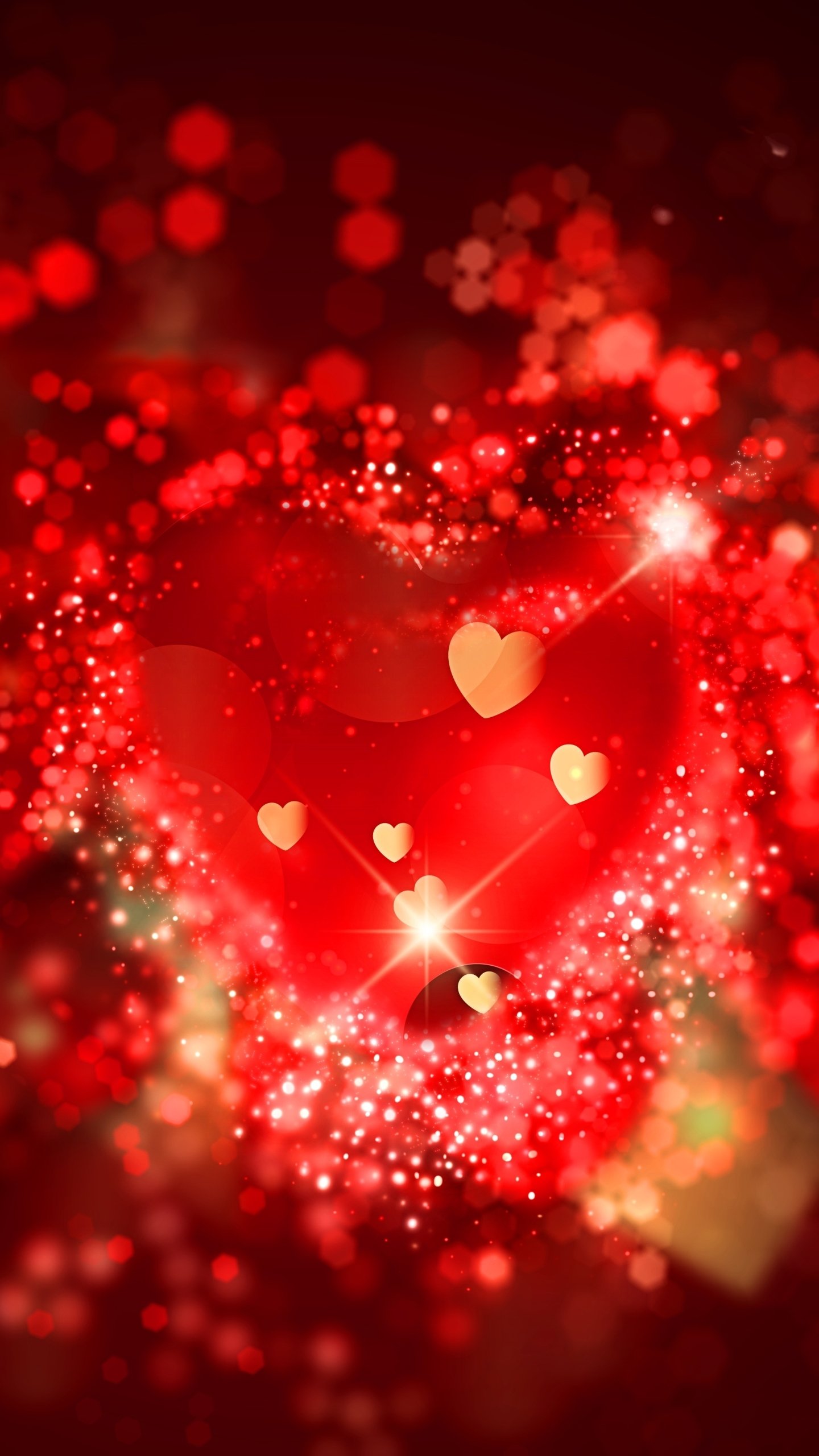 Download Glitter Red Artistic Heart Phone Wallpaper