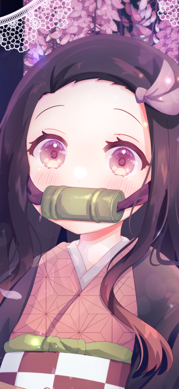 Nezuko Kamado Anime Demon Slayer: Kimetsu no Yaiba Phone Wallpaper