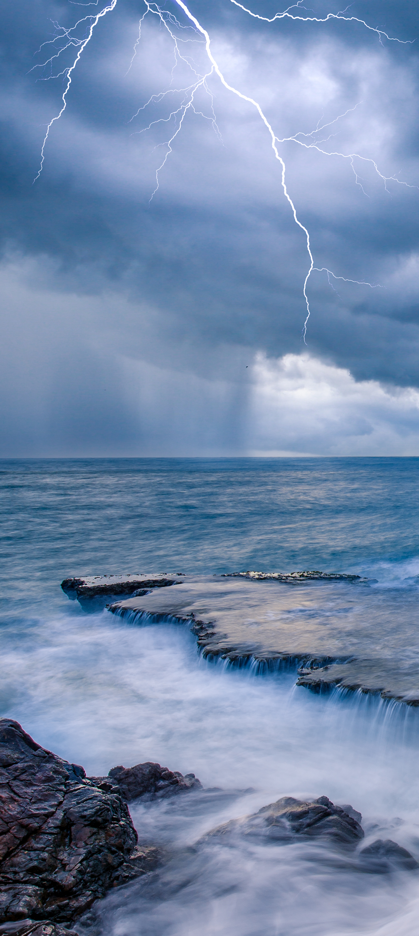 Lightning over Blue Sea