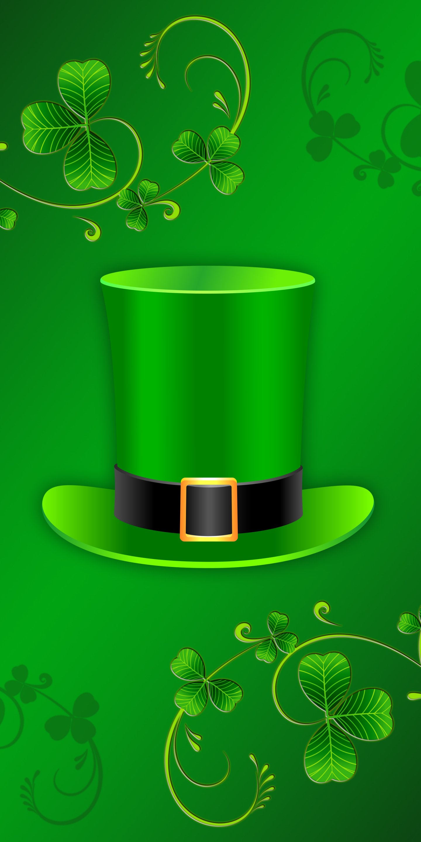 Download Green Hat Clover Holiday St. Patrick's Day  Phone Wallpaper