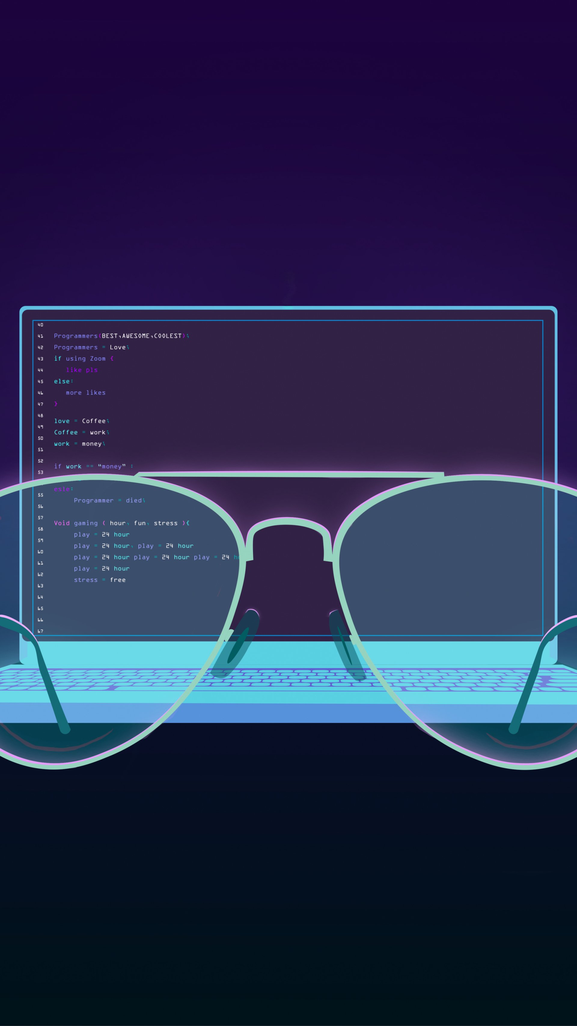 Download Glasses Technology Programming Phone Wallpaper