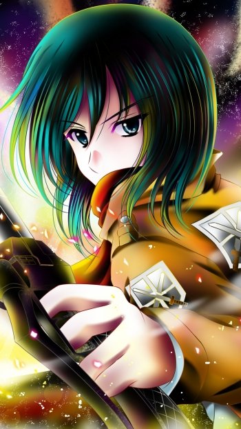 Mikasa Ackerman Anime Attack on Titan Phone Wallpaper