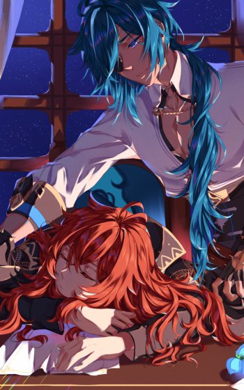 Diluc (Genshin Impact) Kaeya (Genshin Impact) video game Genshin Impact Phone Wallpaper