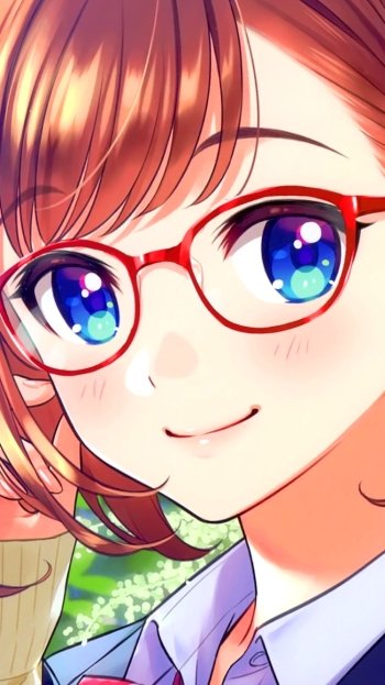 glasses Anime girl anime girl Phone Wallpaper