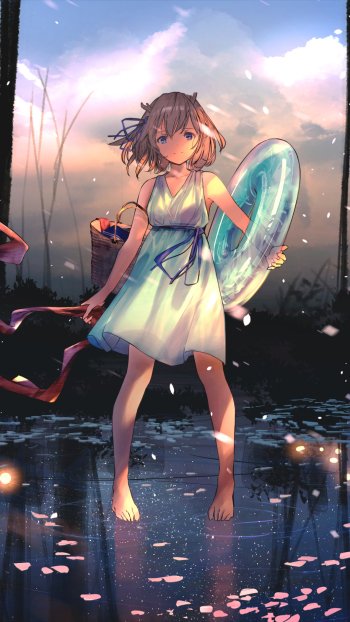 short hair Anime girl anime girl Phone Wallpaper