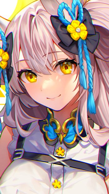 yellow eyes grey hair Anime girl anime girl Phone Wallpaper