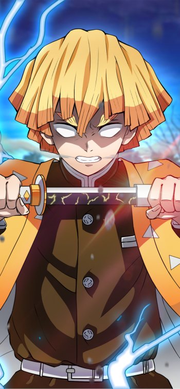 Zenitsu Agatsuma Anime Demon Slayer: Kimetsu no Yaiba Phone Wallpaper