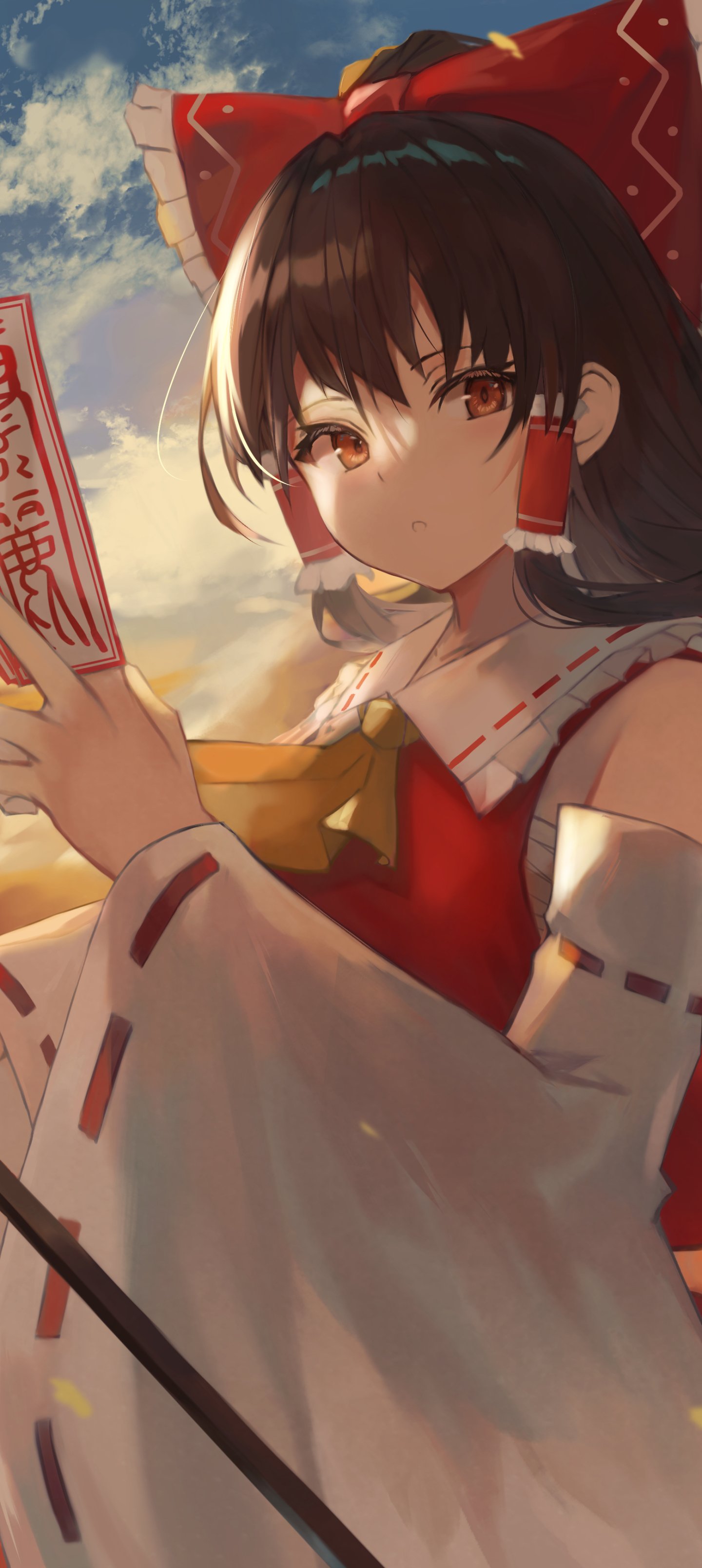 Download Reimu Hakurei Anime Touhou Phone Wallpaper